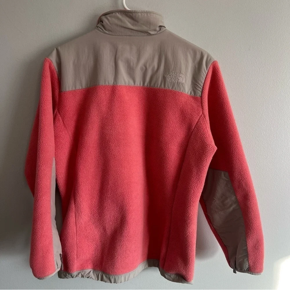 The North Face Zip Front Fleece Jacket Tea Rose Pink/Coral & Gray Girls' Size XL